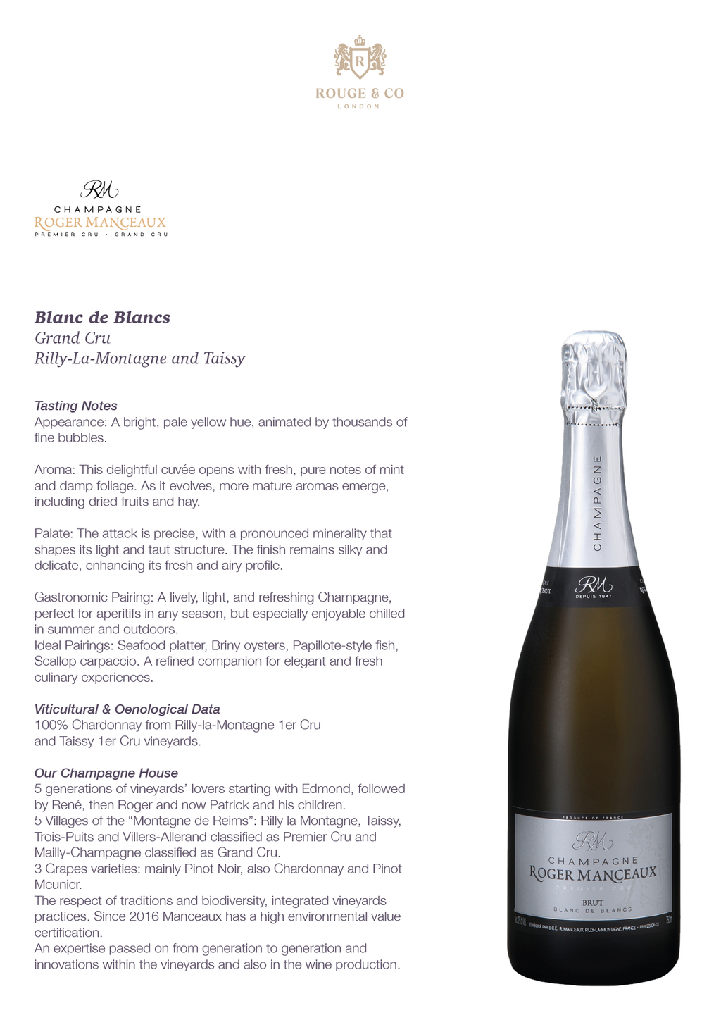 Champagne Blanc de Blancs-Roger Manceaux