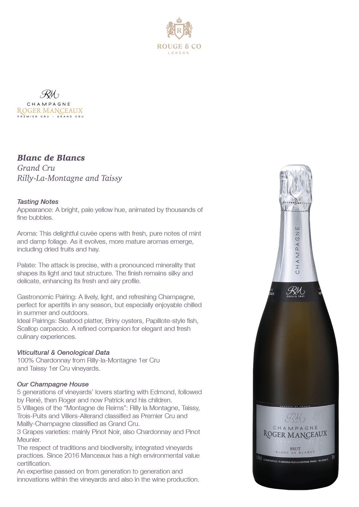 Champagne Blanc de Blancs-Roger Manceaux