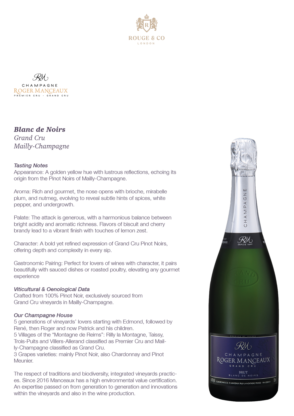 Champagne Blanc de Noirs-Roger Manceaux