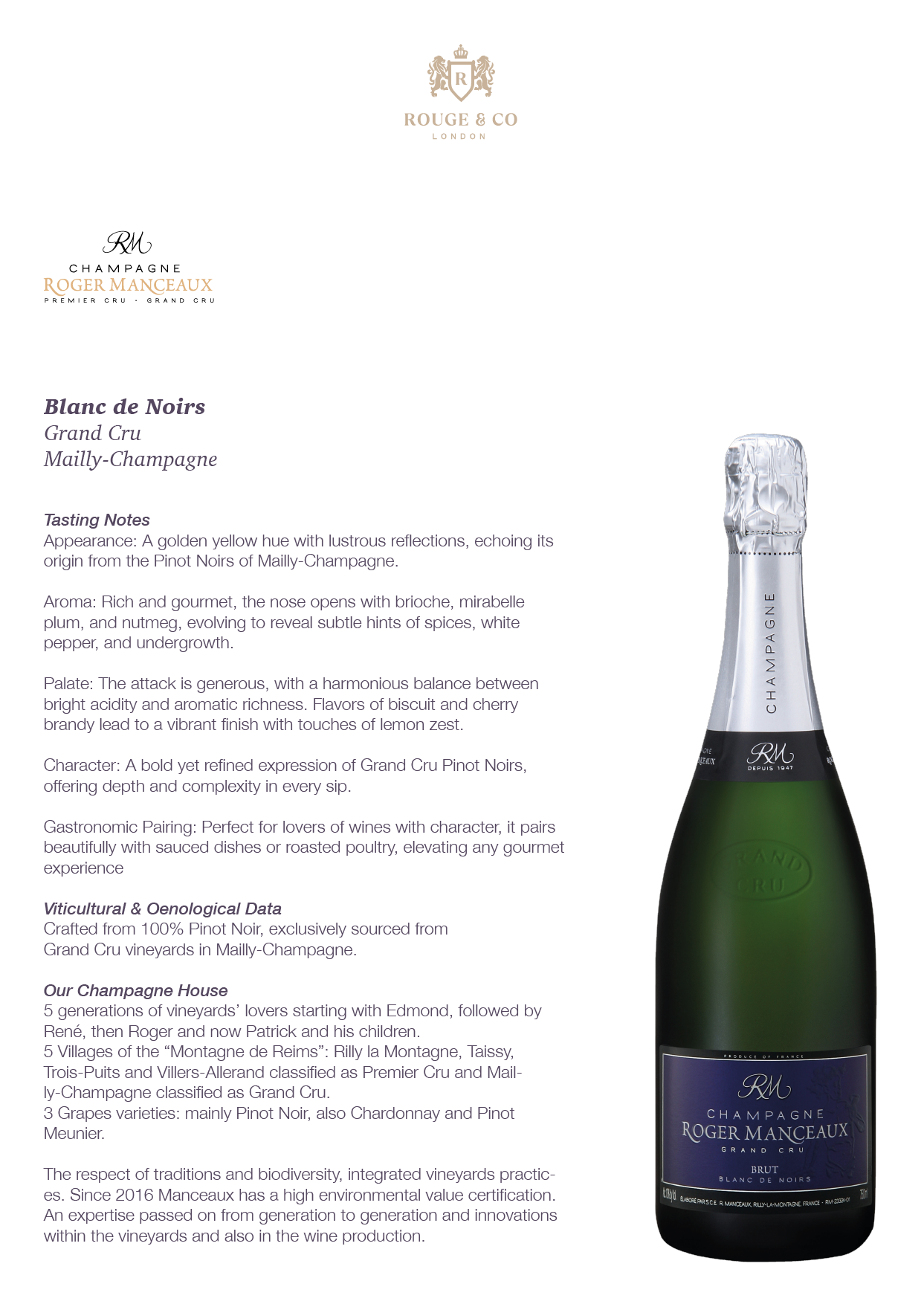 Champagne Blanc de Noirs-Roger Manceaux