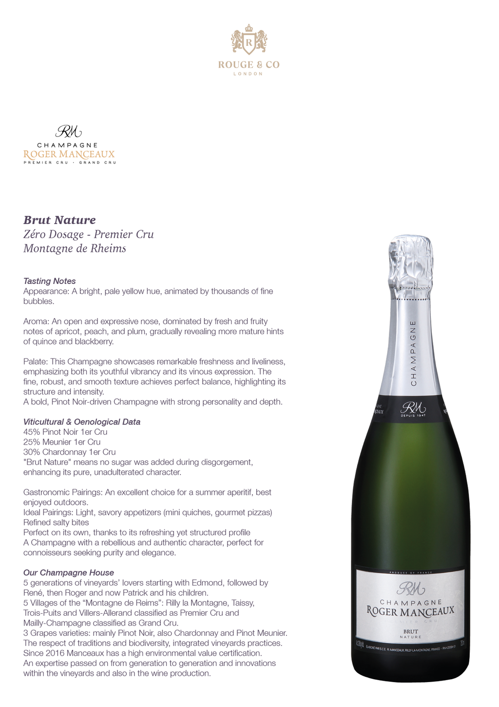 Champagne Brut Nature-Roger Manceaux