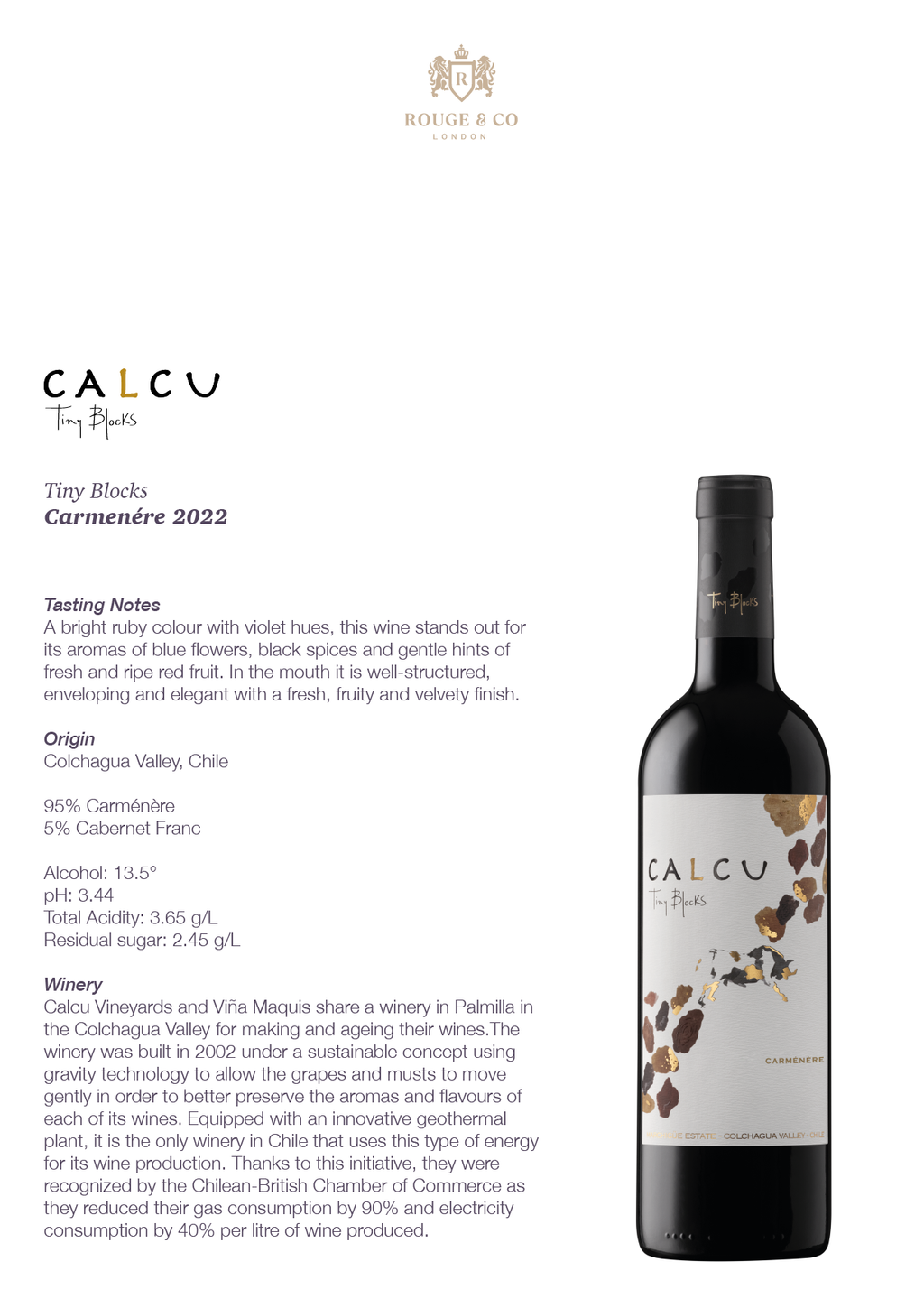 Red Wine Carmenere-Calcu