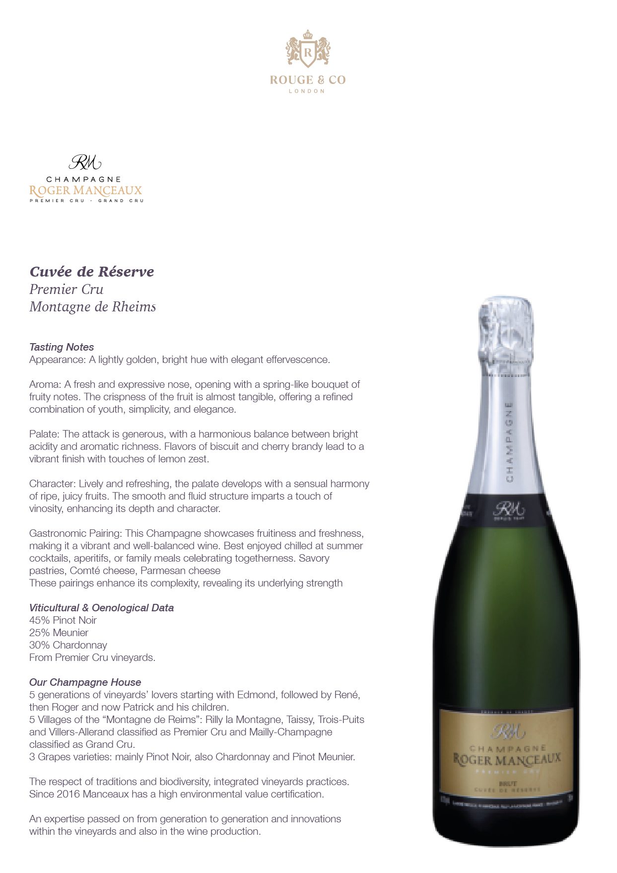 Champagne Cuvee de Reserve - Roger Manceaux