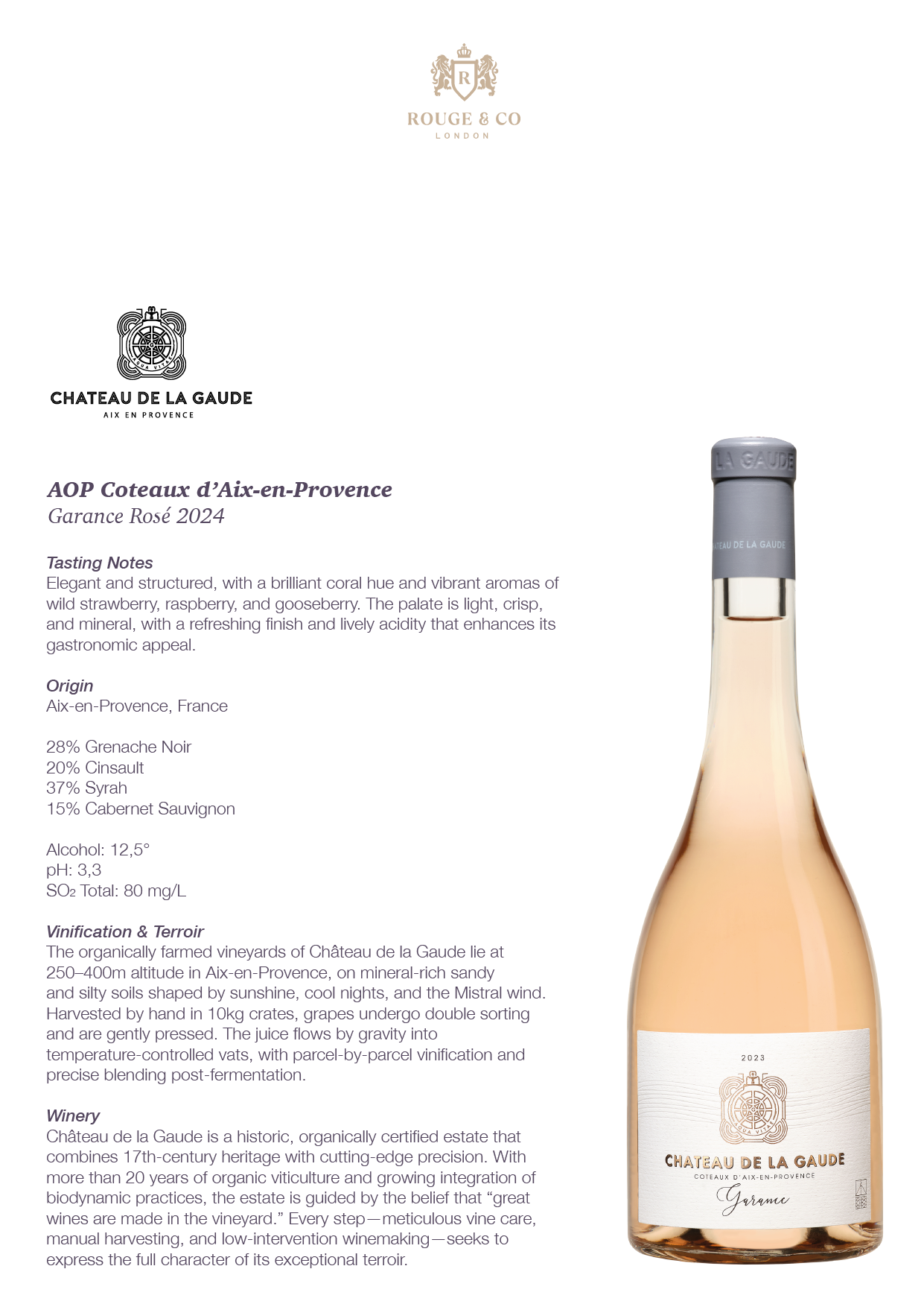 Rose Wine Garance-Chateau de la Gaude