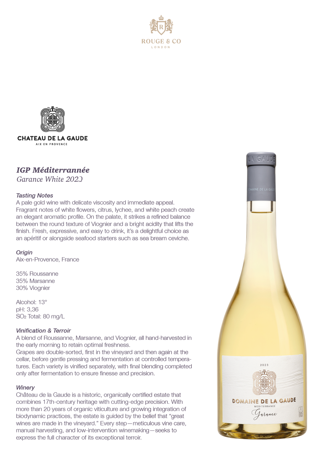 White Wine Garance-Chateau de la Gaude