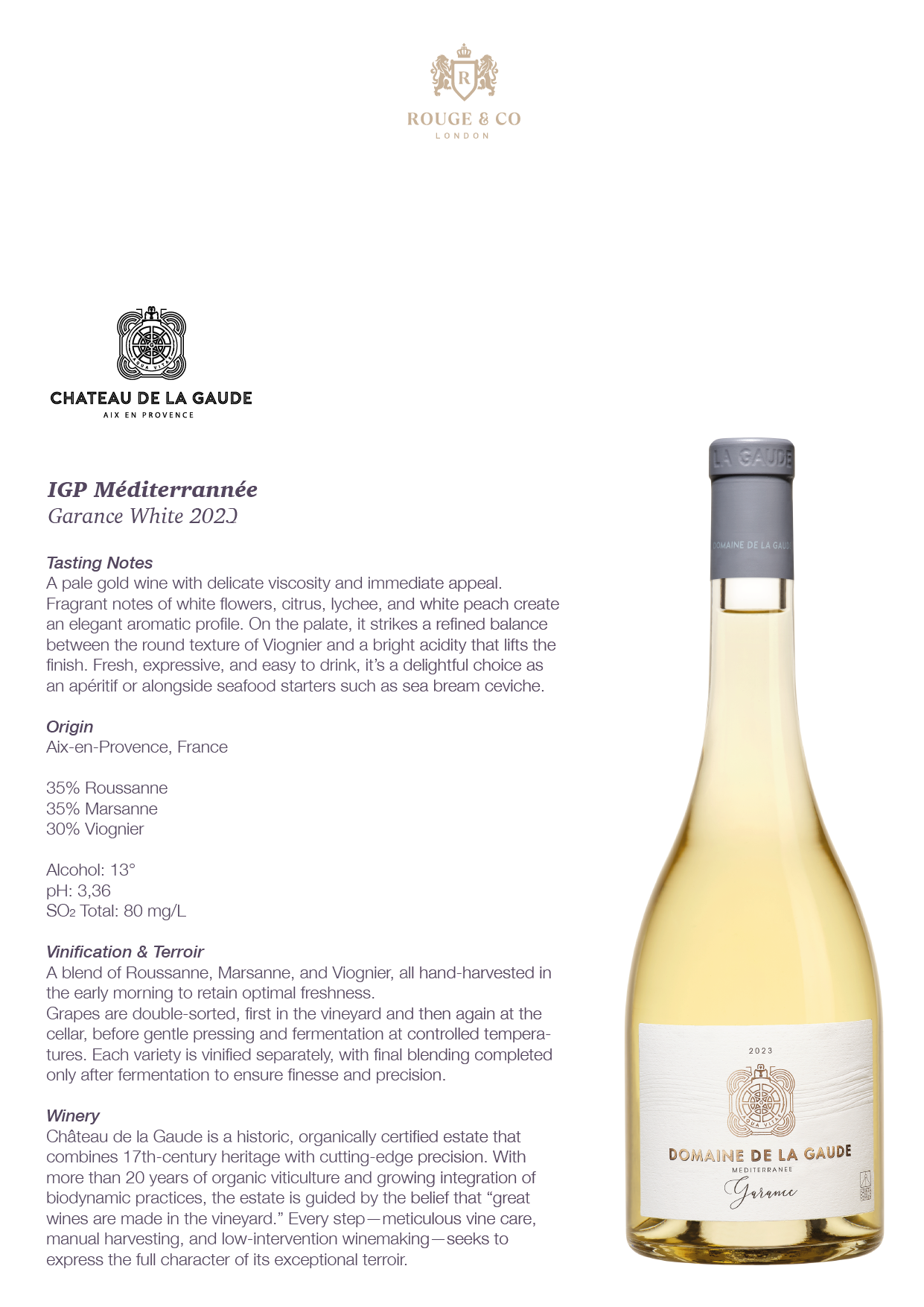 White Wine Garance-Chateau de la Gaude