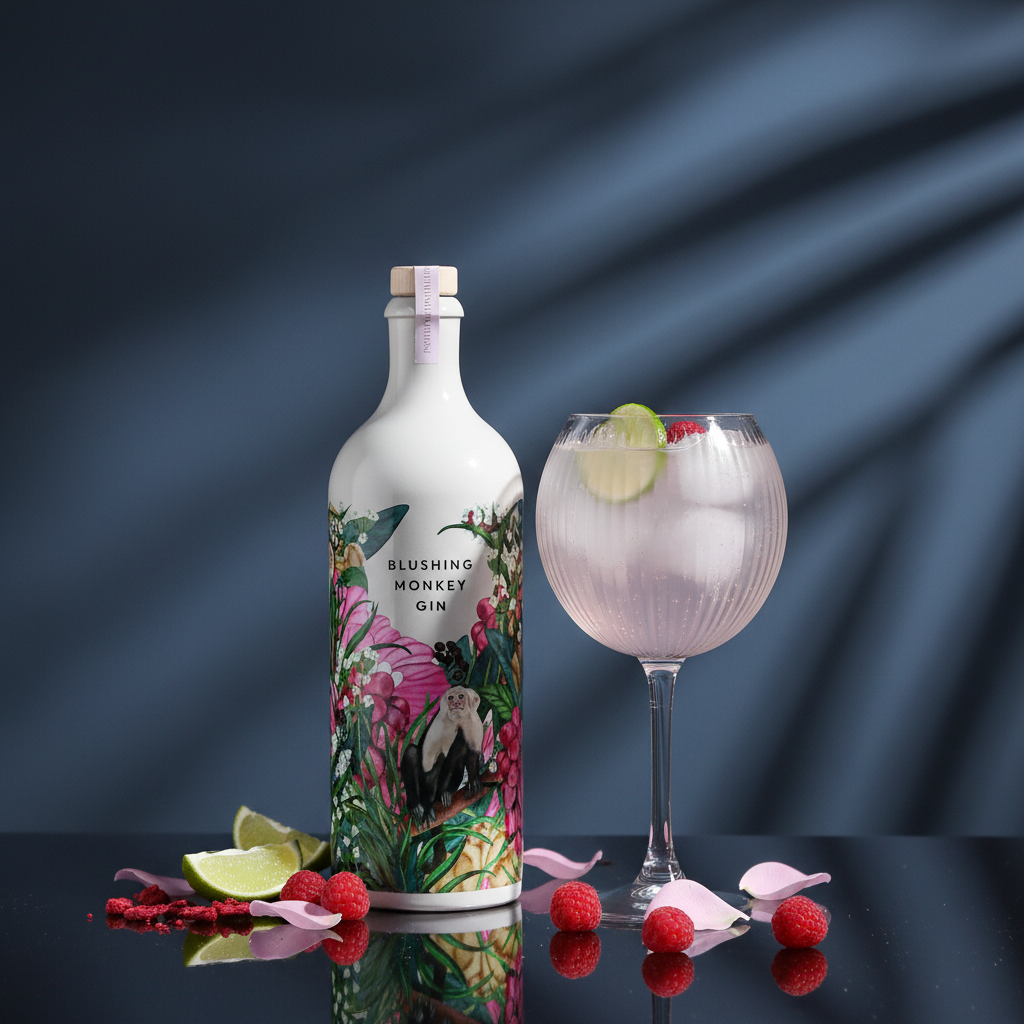 Blushing Monkey Gin — Moody Blue v3
