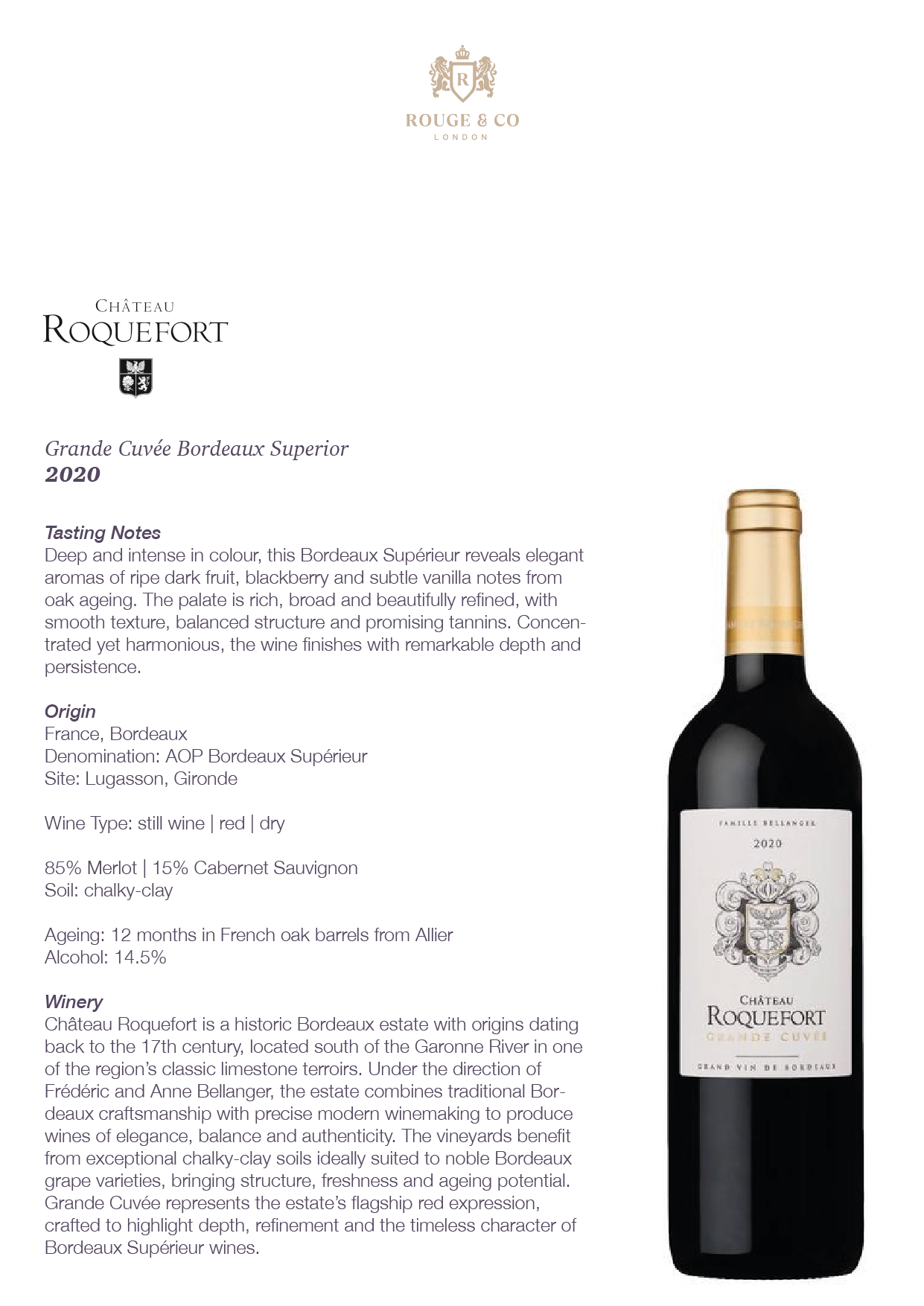 Red Wine Grande Cuvee-Chateau Roquefort