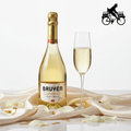 Bruyen Blanc de Blancs with Cyclist Logo White Background