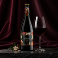 Marqués de Reinosa Graciano bottle beside a glass of red wine in an editorial setting