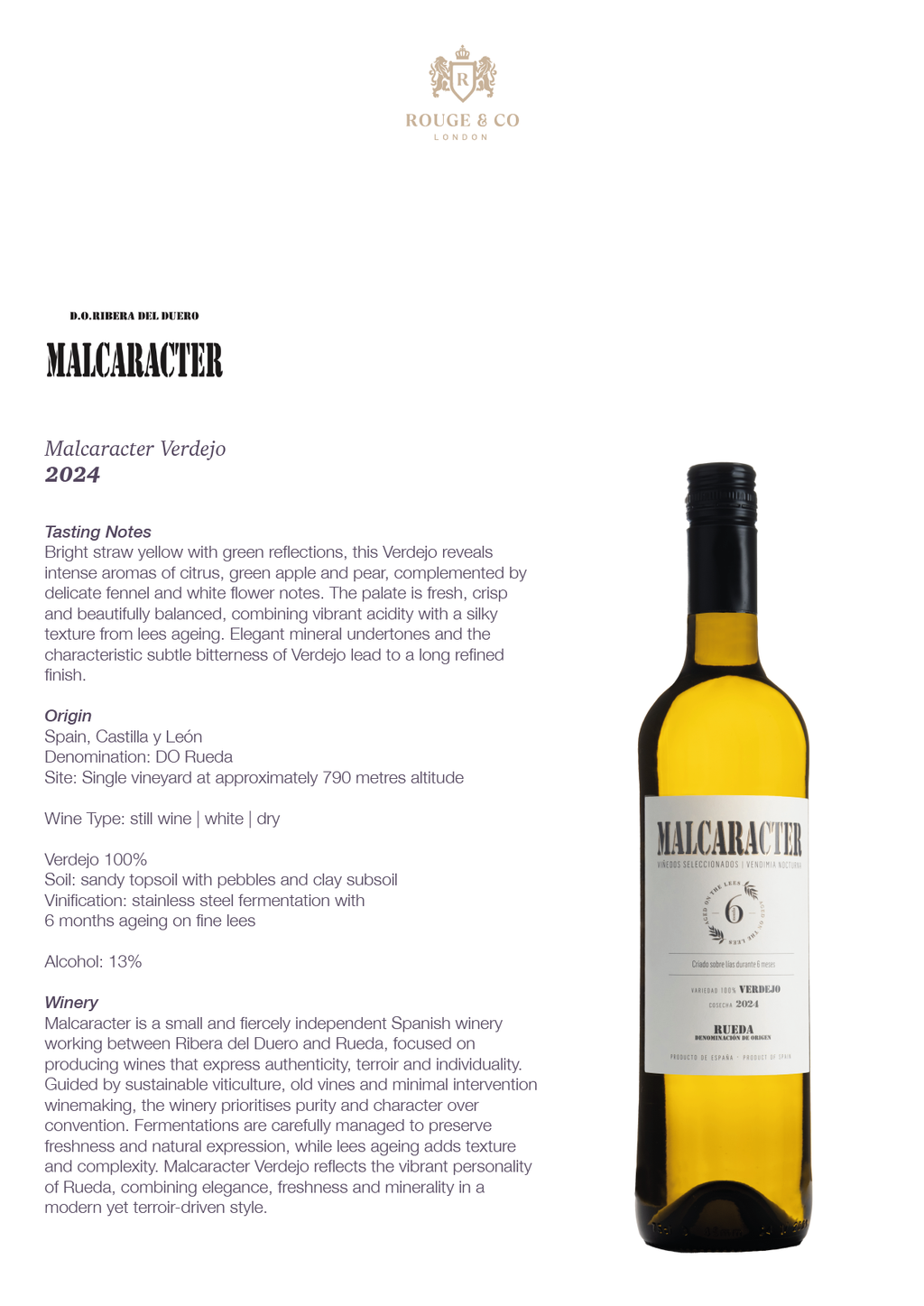 White Wine Malcaracter Verdejo-Malcaracter