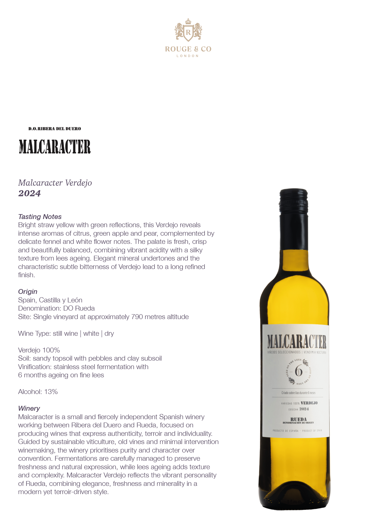 White Wine Malcaracter Verdejo-Malcaracter