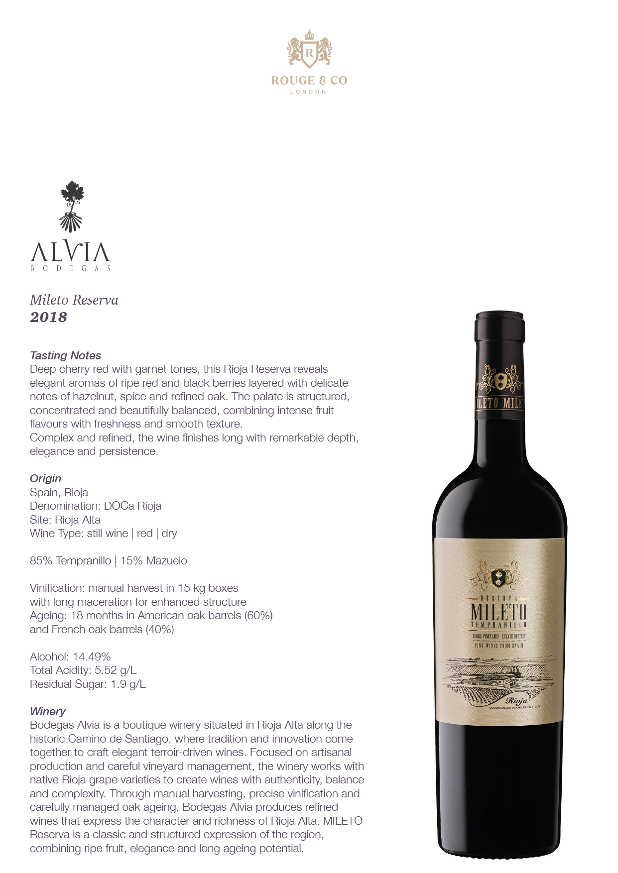 Red Wine Mileto Reserva-Bodegas Alvia