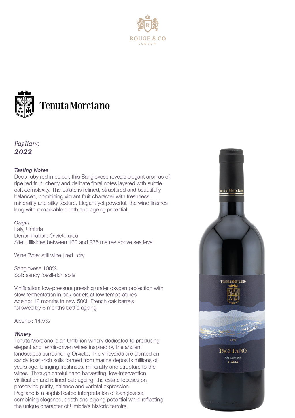 Red Wine Pagliano-Tenuta Morciano