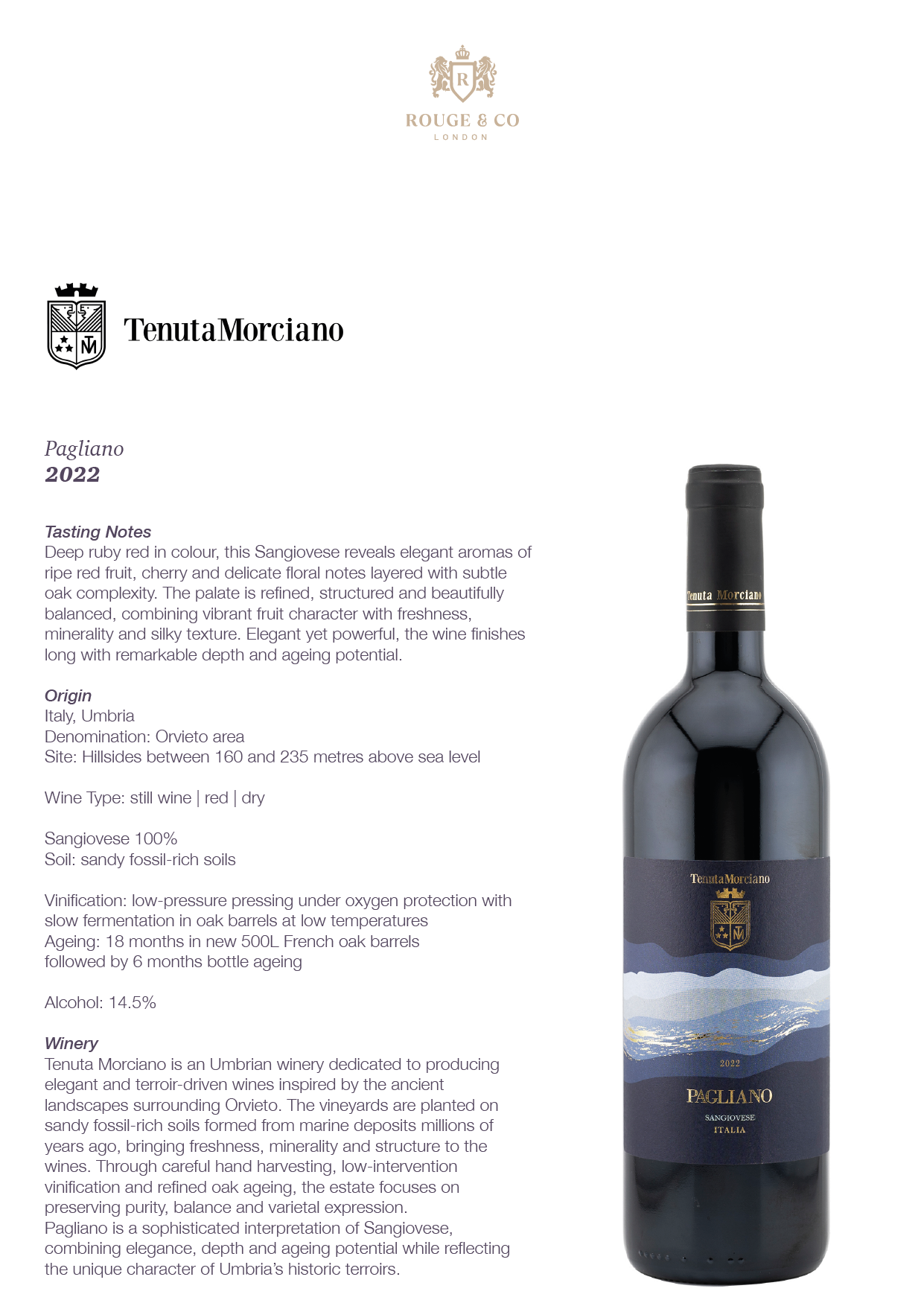 Red Wine Pagliano-Tenuta Morciano
