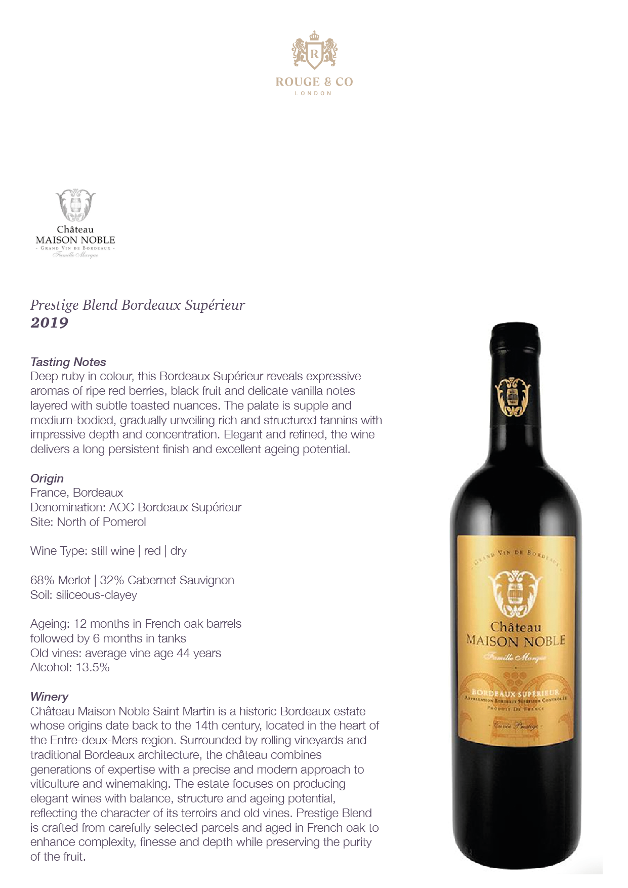 Red Wine Prestige Blend-Chateau Maison Noble