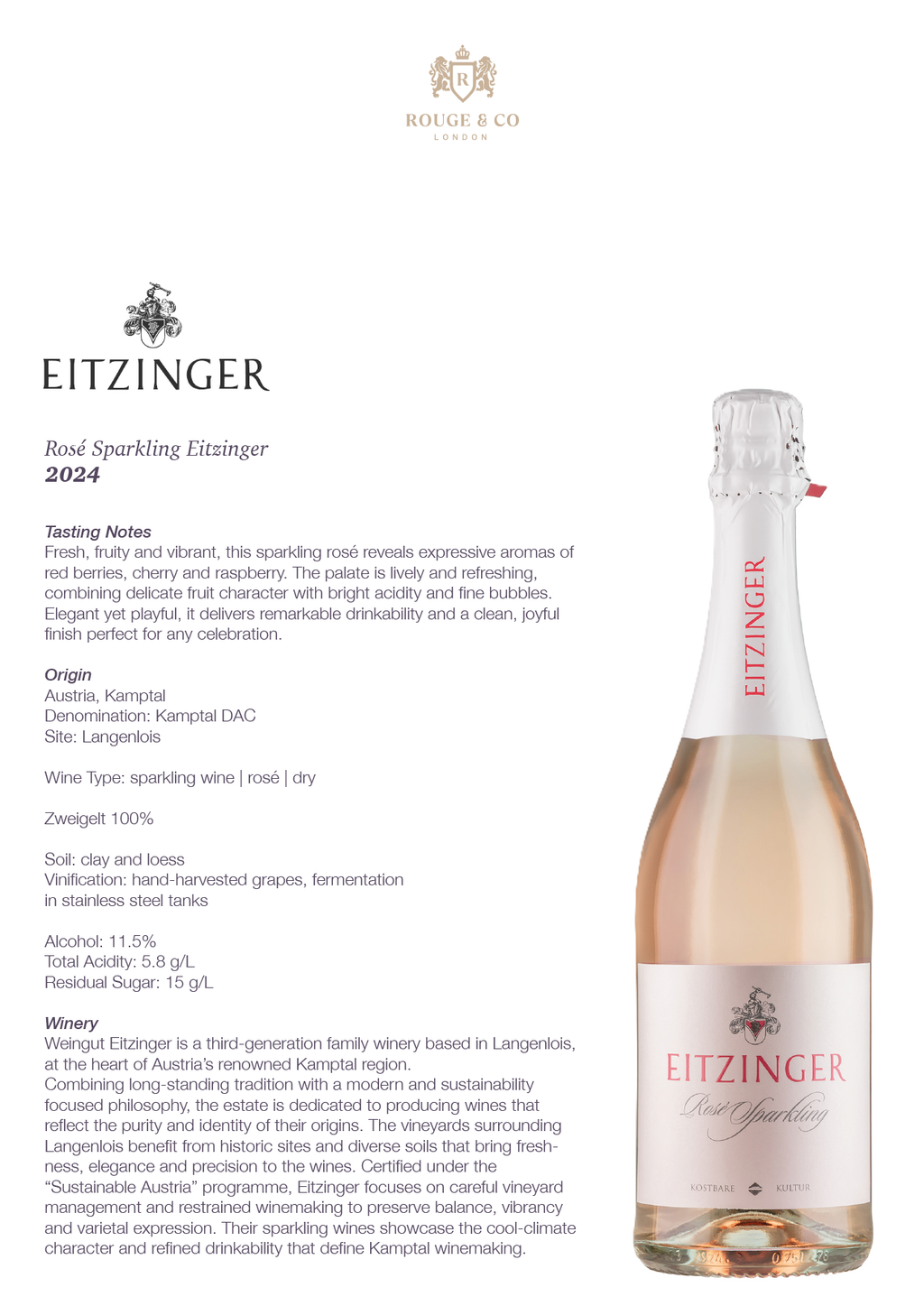 Sparkling Rosé Brut - Eitzinger