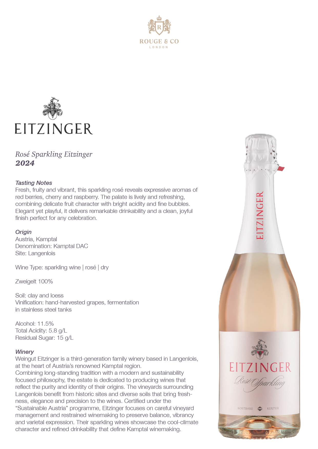Sparkling Rosé Brut - Eitzinger