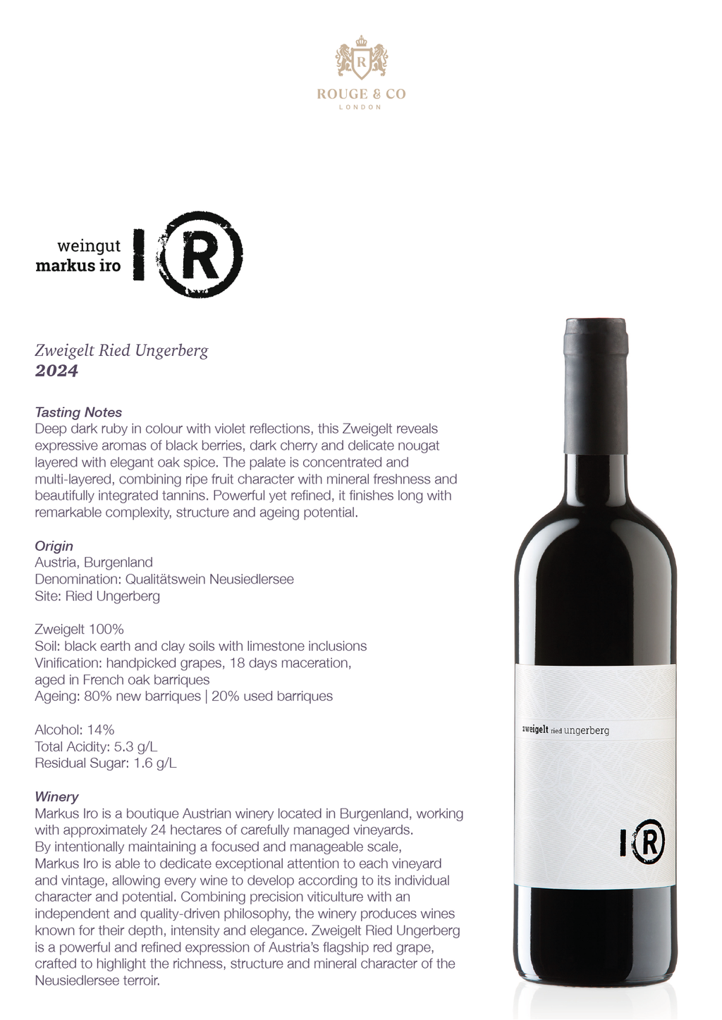 Red Wine Zweigelt Ungerberg-Markus Iro